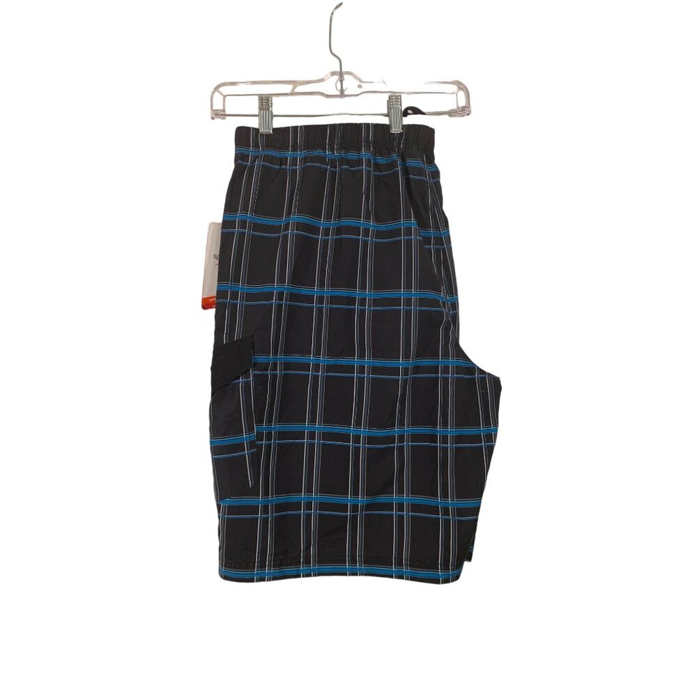 Speedo Mens Black Plaid Swim Shorts XXL